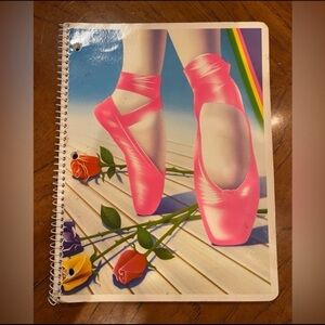 Vintage 1990s Lisa Frank Vibrant Pink Ballet Slippers Notebook